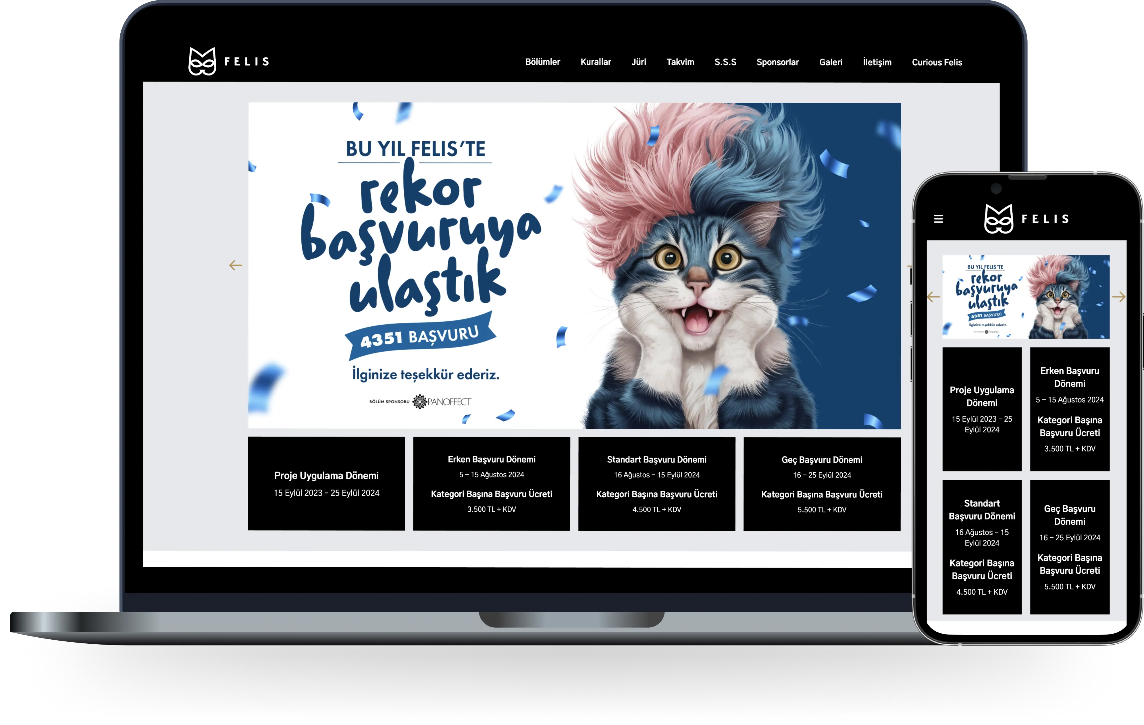 Felis projesine ait olan websitesinden bir görüntü